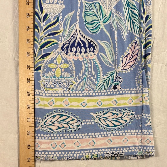 Lilly Pulitzer Georgia May Palazzo Pants: Blue Tropical Wide Leg Large - Picture 7 of 12